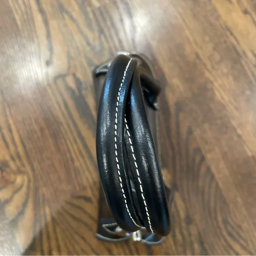 PRIVILEGE PARIS Black Leather Twist-Lock Mini Bag
